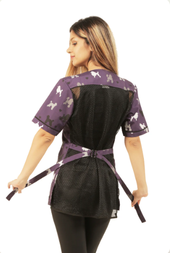 Poodle Print Waterproof Hair Resistant and Bleach Resistant Grooming Smock - 710