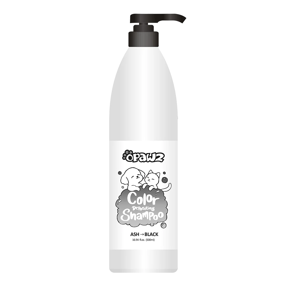 OPAWZ Color Depositing Shampoo for Dogs, Semi-Permanent Dog Hair Dye Coloring Safe Shampoo, Non-Toxic Colorwash Shampoo for Pets Ash Black 500ml