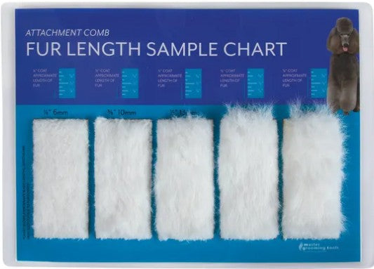 Master Grooming Tools Fur Length Chart for Attachment Combs