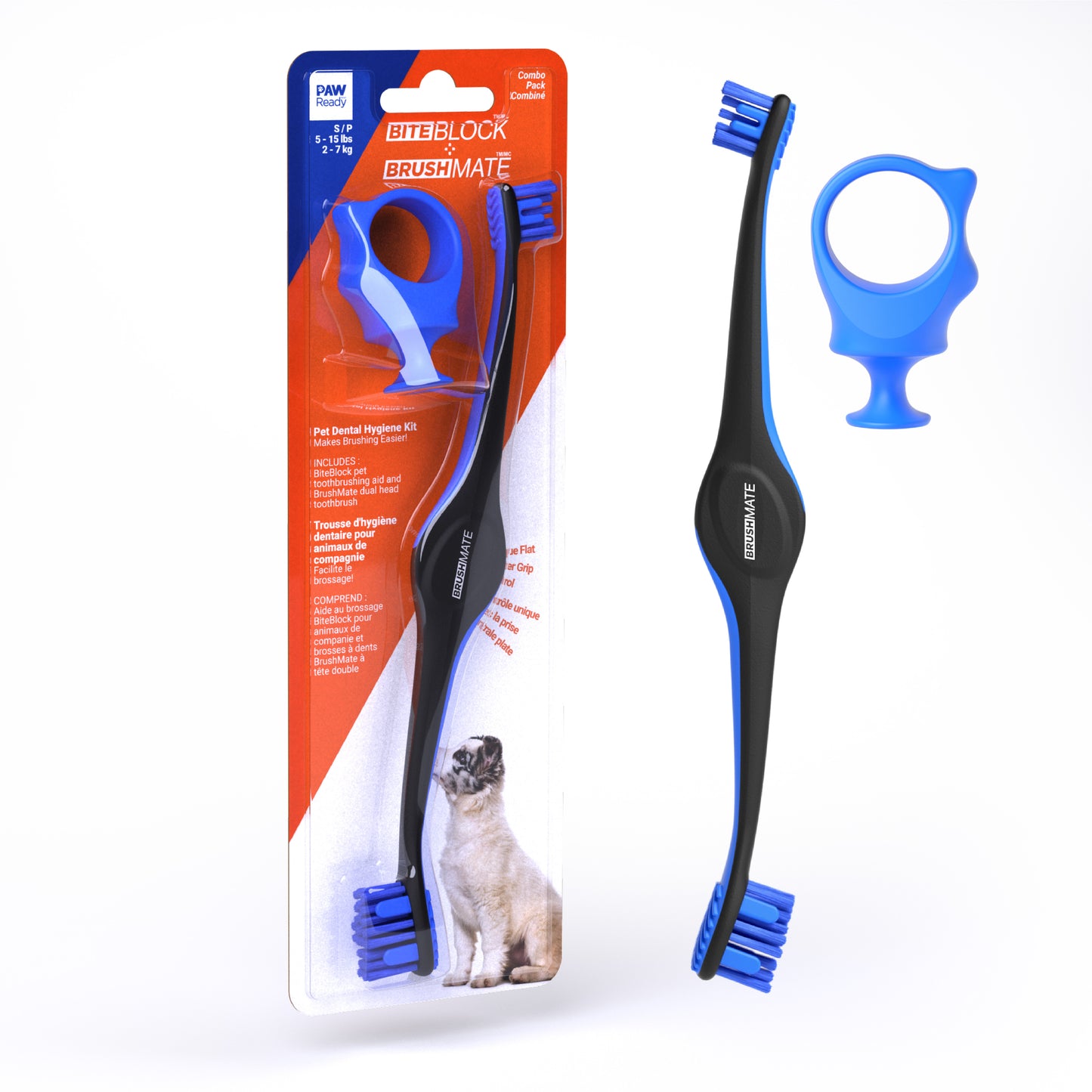 Paw Ready BrushMate Premium Toothbrush with Biteblock - Blue