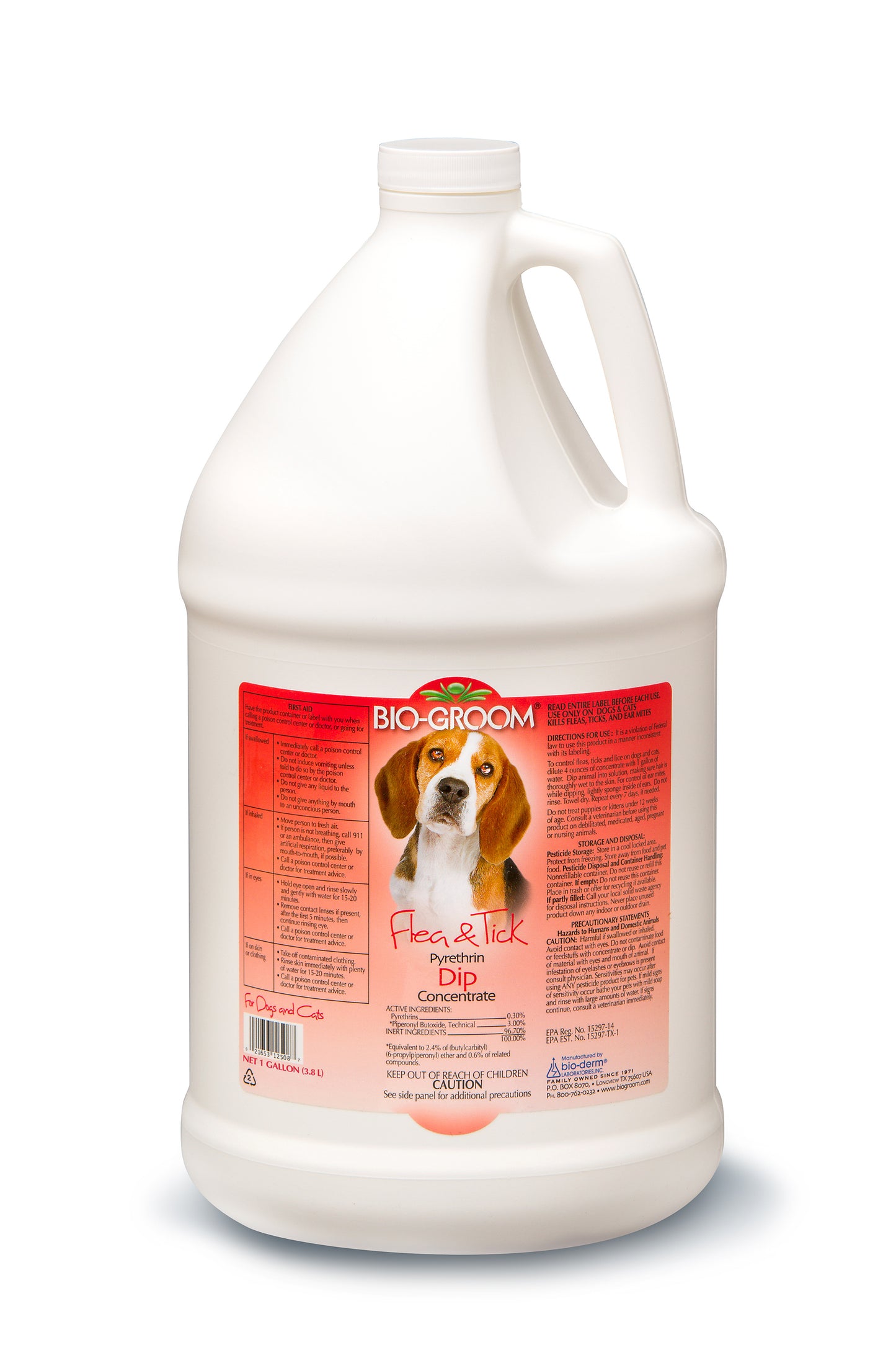 BIO-GROOM Flea & Tick Pyrethrin Concentrate Dip for Dogs Gallon
