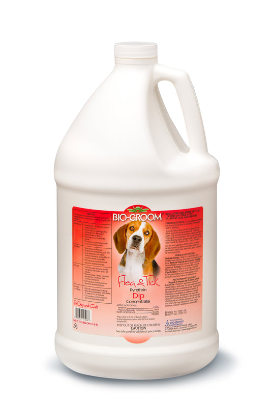 BIO-GROOM Flea & Tick Pyrethrin Concentrate Dip for Dogs Gallon