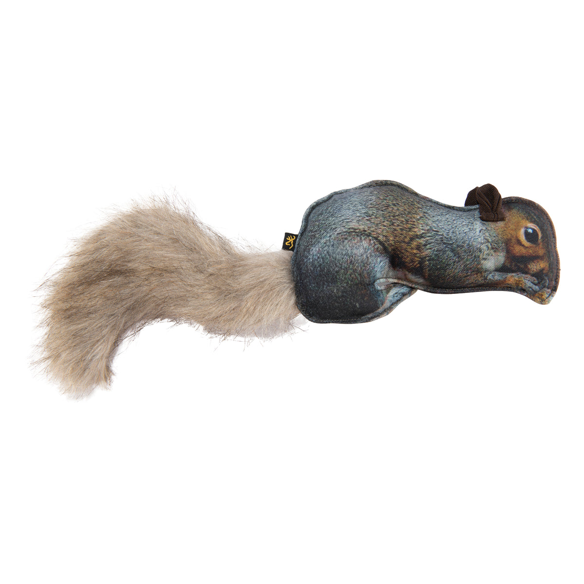 Browning Squirrel Fabric Squeaker Chew Toy Gray